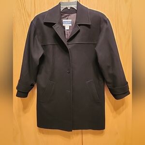 Vtg Pendleton black classic coat wool simple sz 8 old money academia